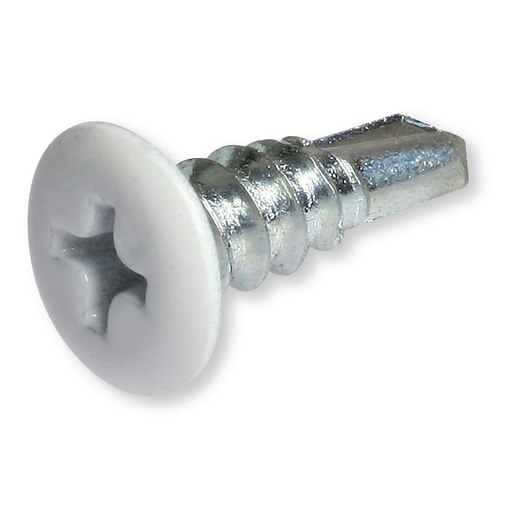 Tornillo autoperforante cabeza remache blanco, longitud 13 mm